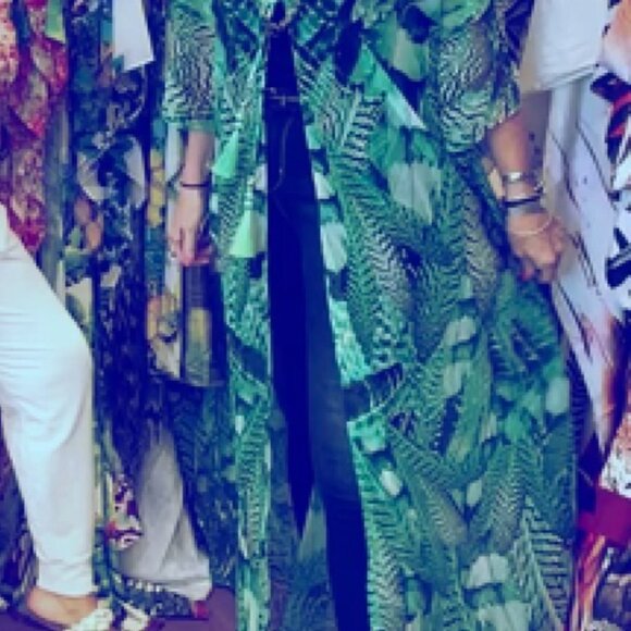 Lotta Stensson Coverup Kaftan in green feather - Picture 6 of 6